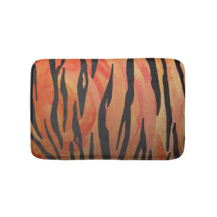 Tapis De Bain Tiger chaud orange et noir