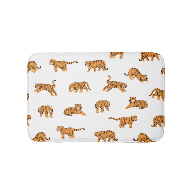 Tapis De Bain Tigre japonais : Doodle Vintage sans joint (Devant)
