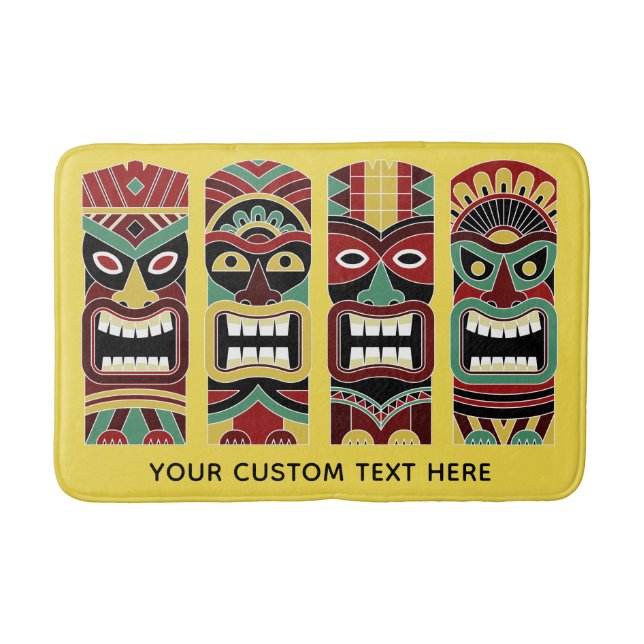 Tapis De Bain Tiki Totems texte personnalisé et nattes de bain c (Devant)