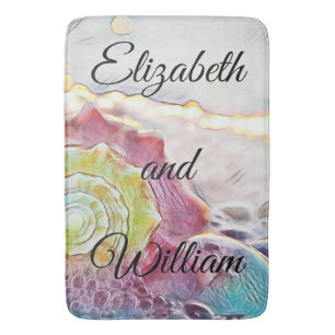 Tapis De Bain Tirage vintage Coquille rose jaune