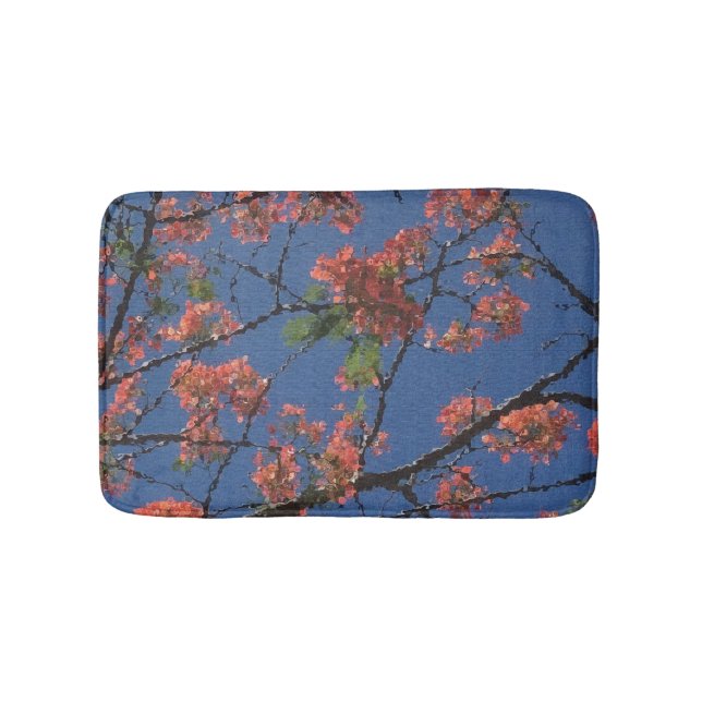 Tapis De Bain Tissu floral, bleu (Devant)