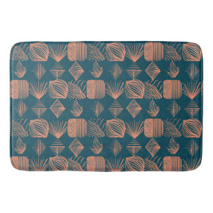 Tapis De Bain Tissu Tribal Gras des Caraïbes : Turquoise, Jeu de