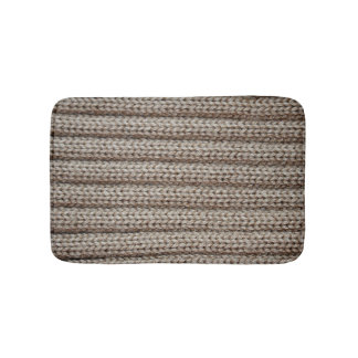 Tapis De Bain Tissu tricoté clair, texture brune.