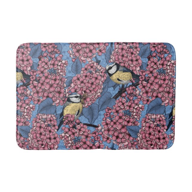 Tapis De Bain Tit birds dans le jardin lilas (Devant)