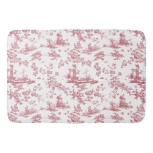 Tapis De Bain Toile vintage Florale de Jouy-Pink