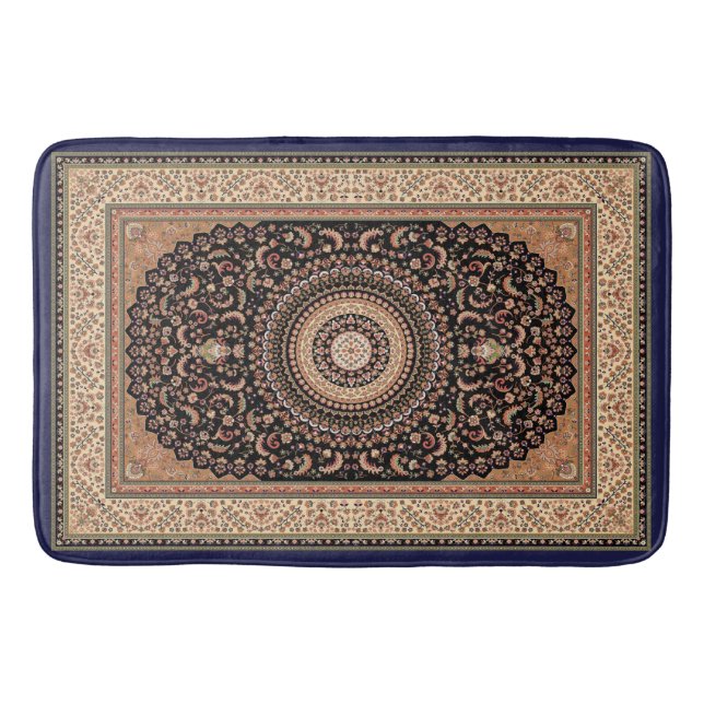 Tapis De Bain Toilette de bain en tan et vert perse (Devant)