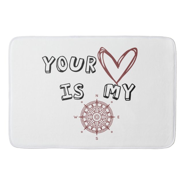 Tapis De Bain Ton coeur est mon boussole (Devant)