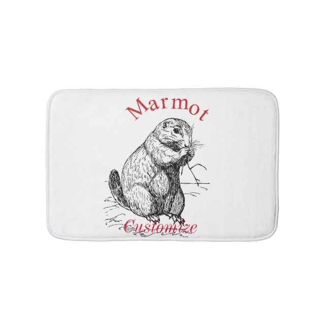 Tapis De Bain Tonnerre_Cove d'animal de marmotte cuite (Devant)