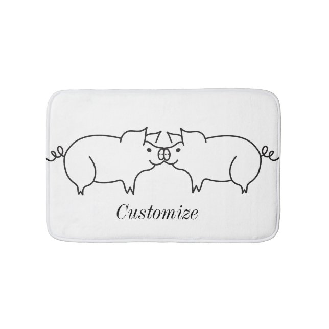 Tapis De Bain Tonnerre d'animal de porc (Devant)