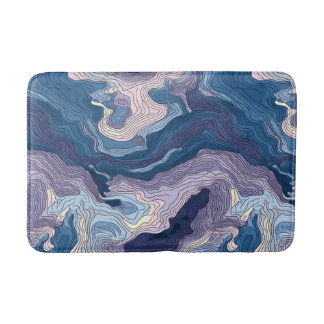 Tapis De Bain Topographie bleue et violette