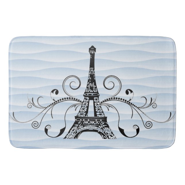 Tapis De Bain Torchon bleu Eiffel Parfum de bain (Devant)