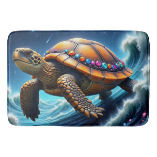 Tapis De Bain Tortue de mer galactique