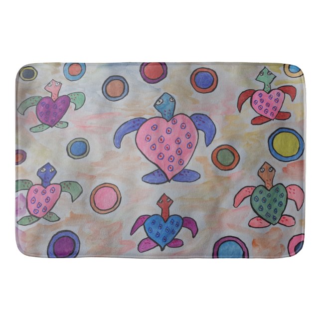Tapis De Bain Tortues et cercles Mat de bain (Devant)
