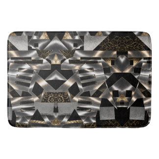 Tapis De Bain Touches de piano abstraites métalliques