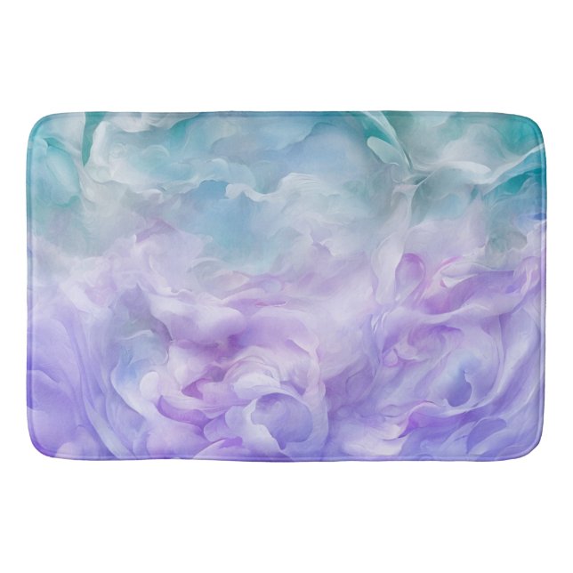 Tapis De Bain Tourbillon de nuage bleu et violet (Devant)