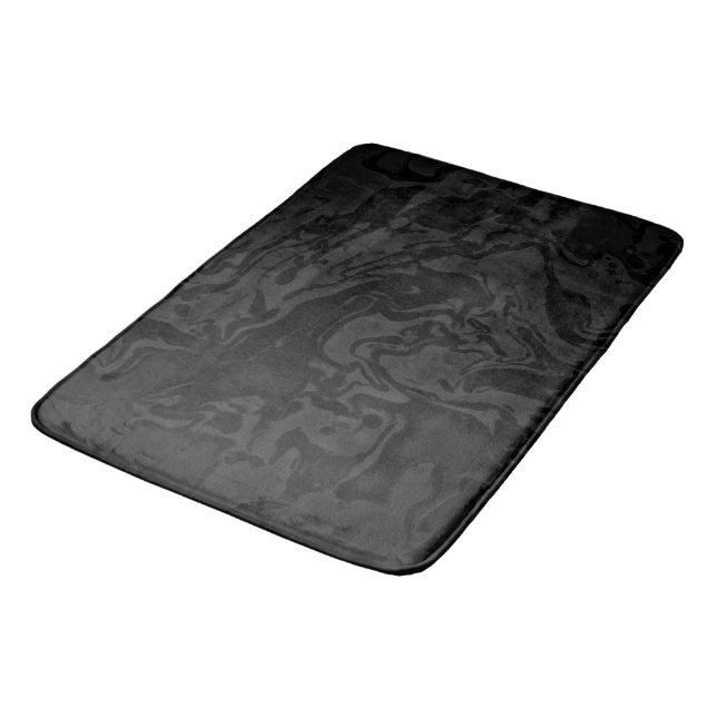 Tapis De Bain Tourbillons monochromes noirs de fumée (Angle)