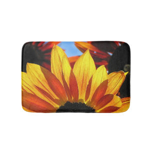 Tapis De Bain Tournesol Abstrait de chaume de fleurs