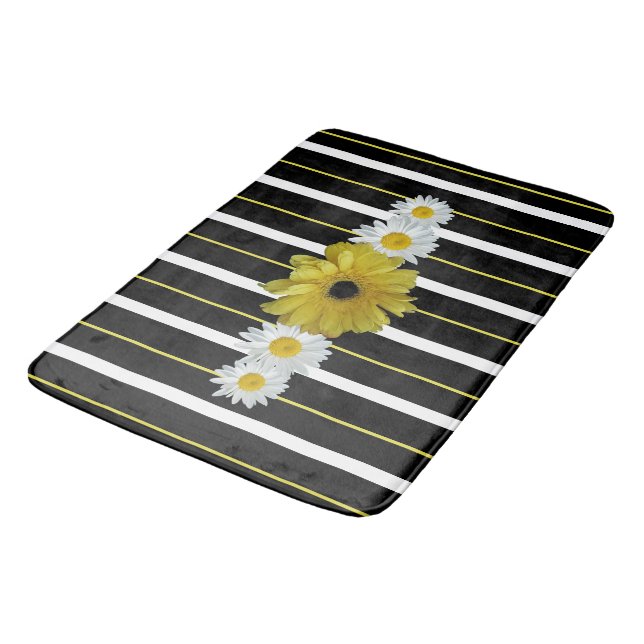 Tapis De Bain Tournesol, Faisceaux Et Rayures (Angle)