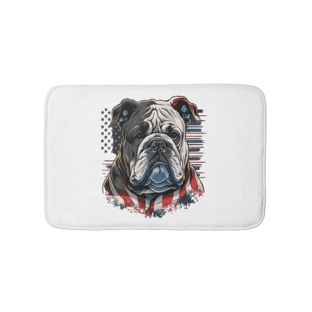 Tapis De Bain TOUS LES AMÉRICAINS Amateurs de CHIENS anglais bul (Devant)