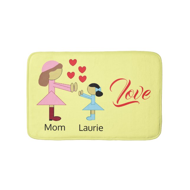 Tapis De Bain Tous les enfants ont besoin d'amour : Jaune clair (Devant)