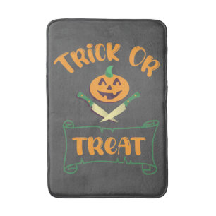 Tapis De Bain Tracer ou traiter les os croisés Halloween visage 