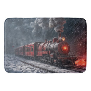 Tapis De Bain Train à neige vintage