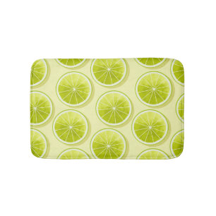 Tapis De Bain Tranches de chaux sur Jaune clair