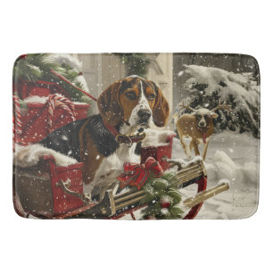 Tapis De Bain Treeing Walker Coonhound Dog Christmas Festive
