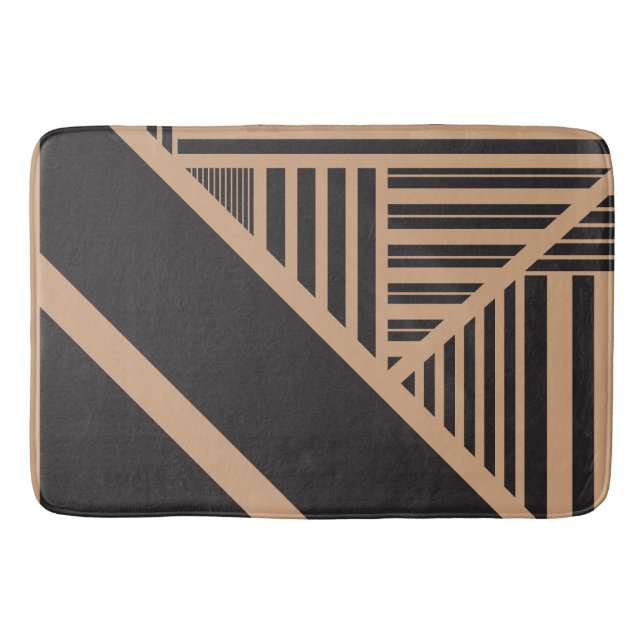 Tapis De Bain Triangle en tan et noir (Devant)
