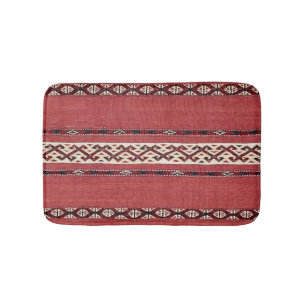 Tapis De Bain Triangle Striangle Kilim IV Rouge Noir Blanc 