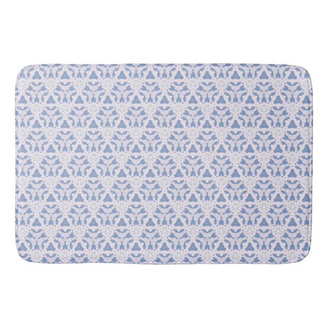 Tapis De Bain Triangles en dentelle bleu blanc (Devant)