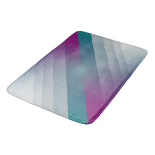 Tapis De Bain triangles gris magenta turquoise