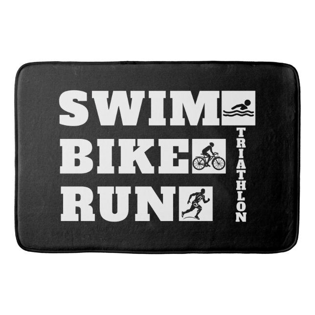 Tapis De Bain Triathlon de l'amateur : nage, vélo, course (Devant)