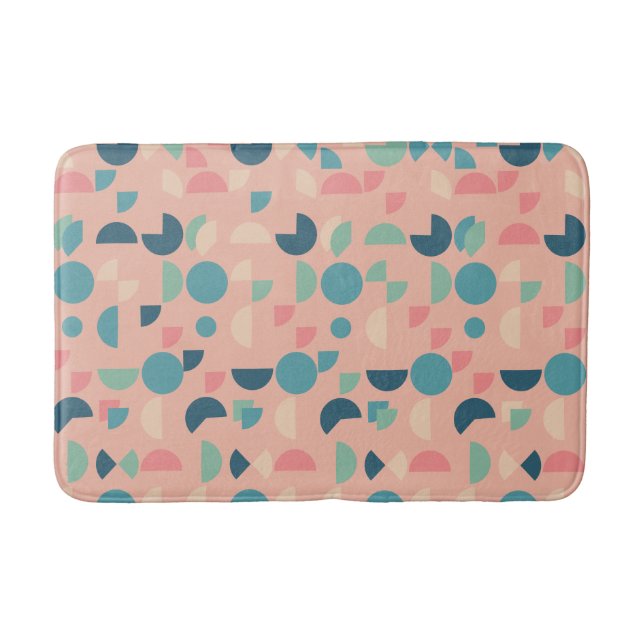 Tapis De Bain Tribal géométrique moderne couleur rose rétro (Devant)