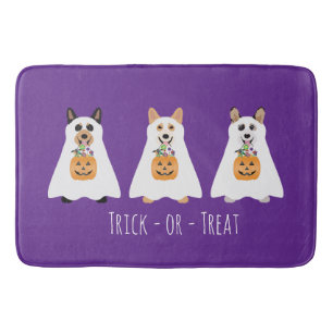 Tapis De Bain Trick Ou Treat Corgi Ghost Dogs Halloween