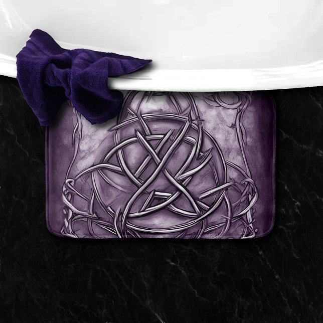 Tapis De Bain Triquetra Trinity Knot Lavender Purple Faux Métal (Créateur téléchargé)