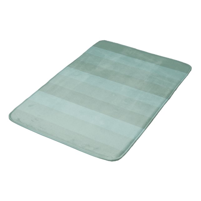 Tapis De Bain Trois nuances de rayures vertes (Angle)