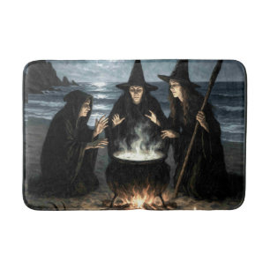 Tapis De Bain Trois Sorcières Brew Cauldron Pleine lune Beach