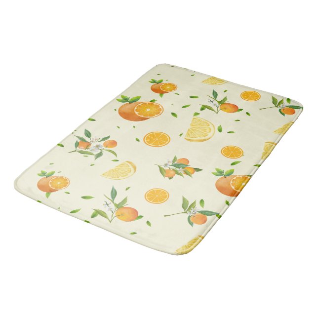 Tapis De Bain Tropical Citrus SUMMER Orange lemon Slice (Angle)