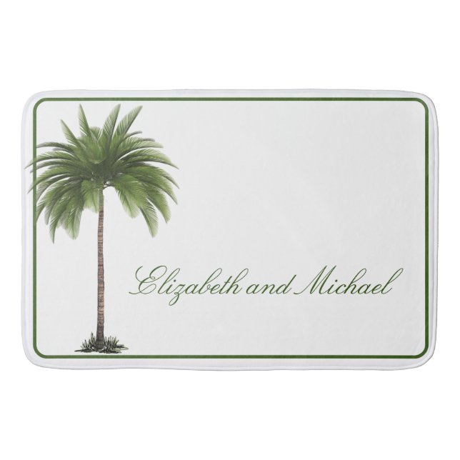 Tapis De Bain Tropical Palm Tree Couple Élégant (Devant)