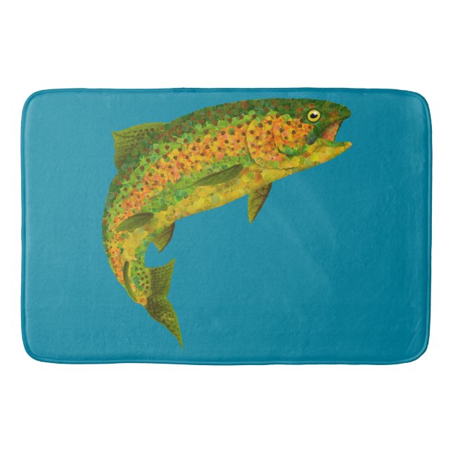 Tapis De Bain Truite arc-en-ciel feuille Aspen 4 (Devant)