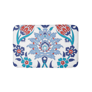 Tapis De Bain Tuiles turques Iznik : motif vintage.