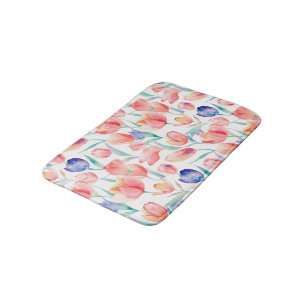 Tapis De Bain Tulipes d'aquarelle Motif Mat de bain
