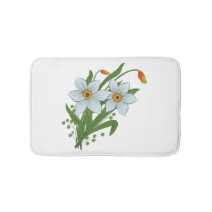 Tapis De Bain Tulipes et jonquilles Fleurs