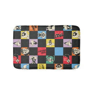 Tapis De Bain TUNES LOONEY™ en noir et blanc en Checker coloré
