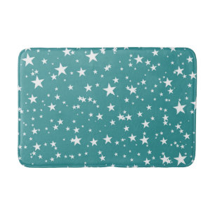 Tapis De Bain Turquoise avec les étoiles blanches
