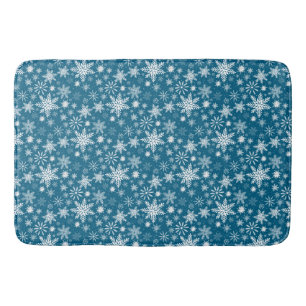 Tapis De Bain Turquoise Bleu et blanc Noël Snowflake Mat