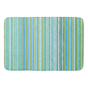 Tapis De Bain Turquoise, bleu, vert et blanc
