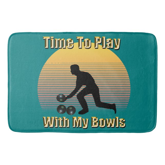 Tapis De Bain Turquoise Bowles de pelouse Playtime, Mat de bain  (Devant)
