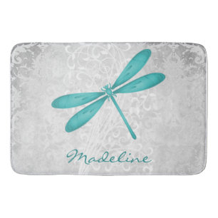 Tapis De Bain Turquoise dragonfly personnalisée Mat de bain